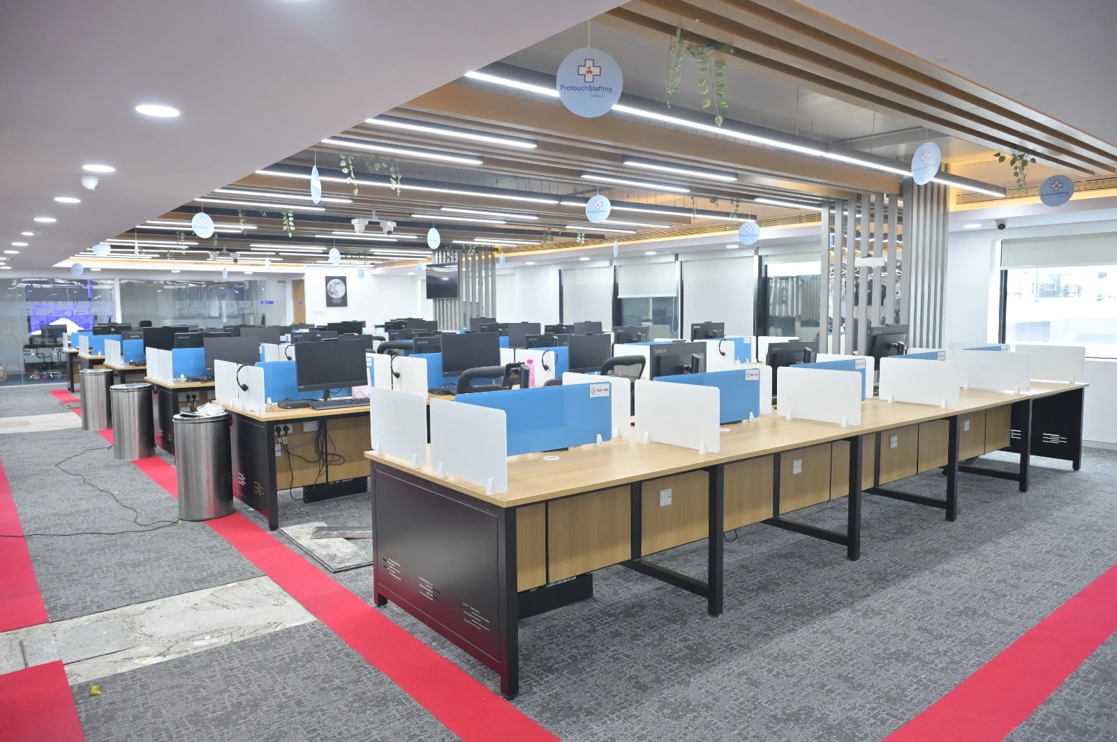 Modern office interior design in Chennai with cabins and open workspace layout