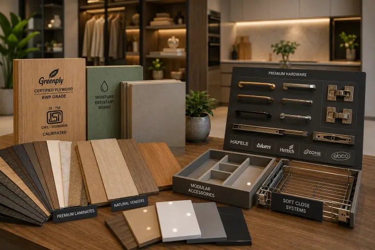 Premium materials and branded modular hardware used by Orange Interiors