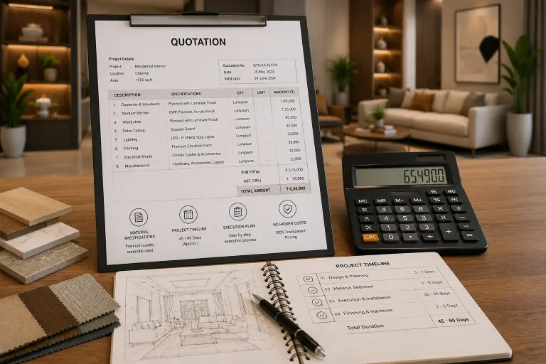 Transparent pricing and detailed quotations from Orange Interiors