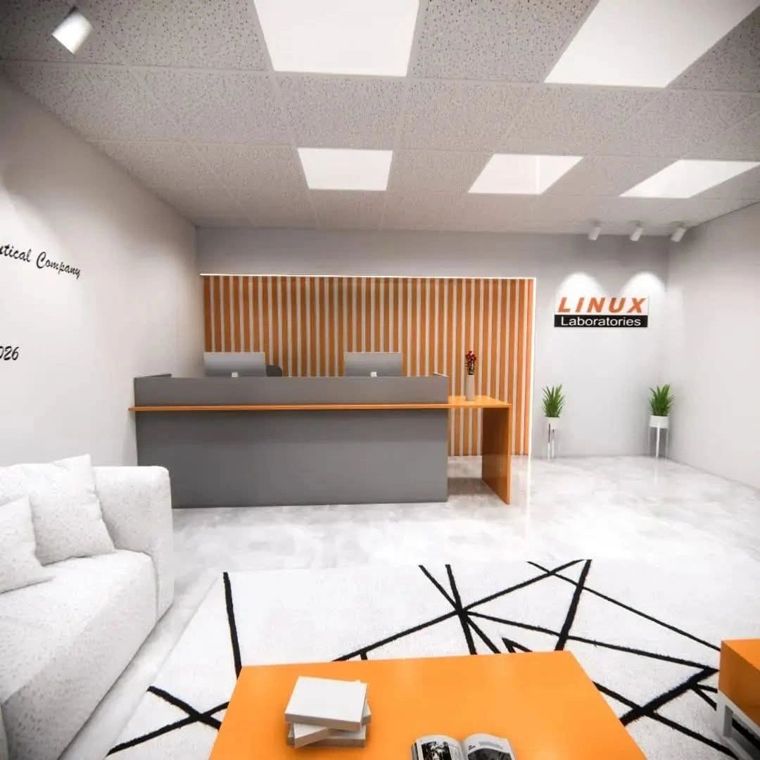 Corporate office interior: reception area