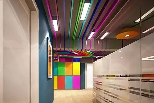 Contemporary wall finishes and 3D textures for modern offices