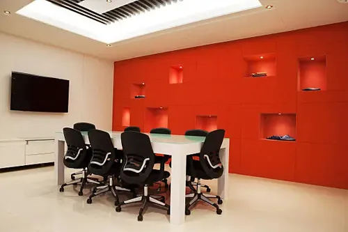 Visual brand storytelling through custom office wall art