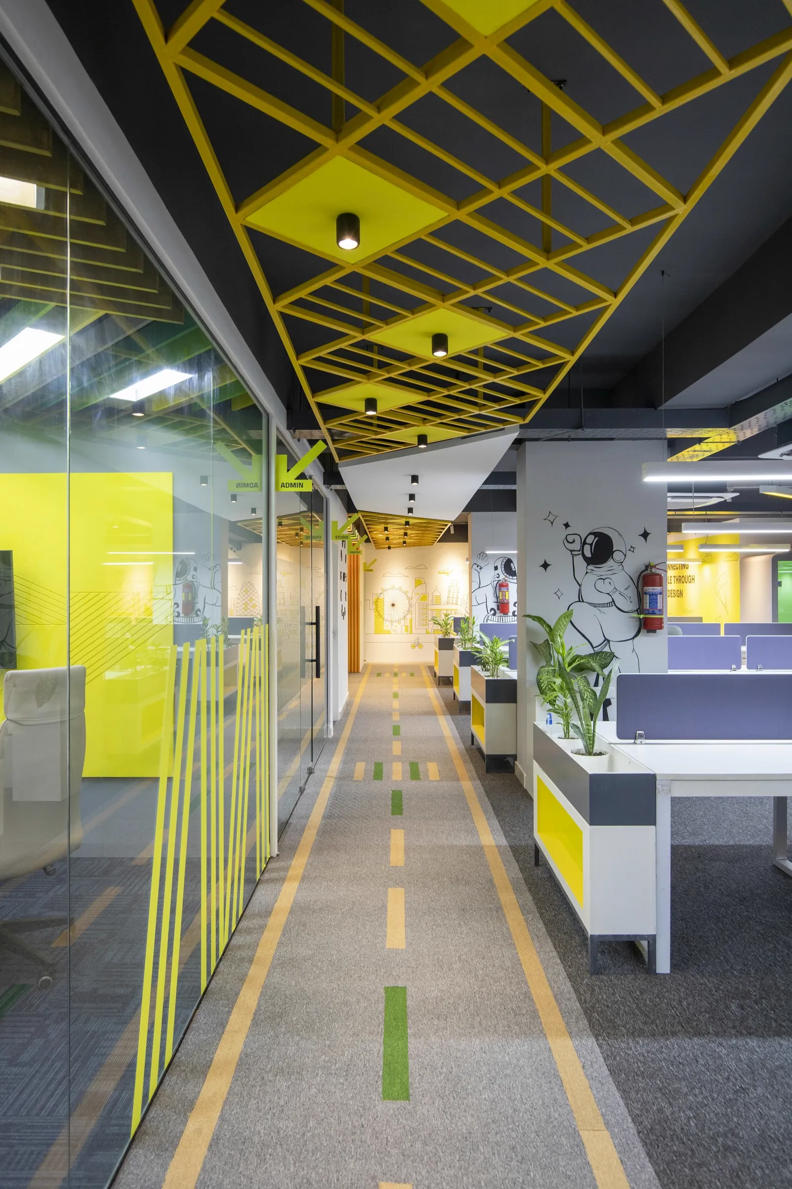 Completed Orange Interior Design Project - Office Ceiling Interior